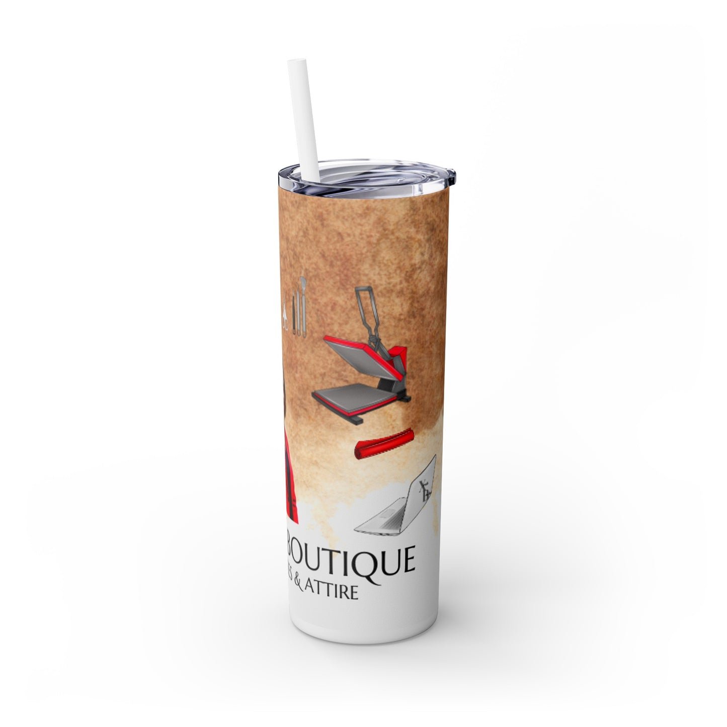 Customized Skinny Tumbler with Straw, 20oz