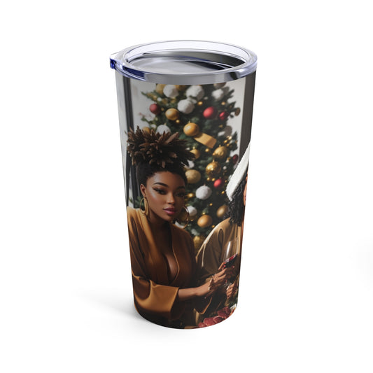 Lady and wine Eating Tumbler 20oz