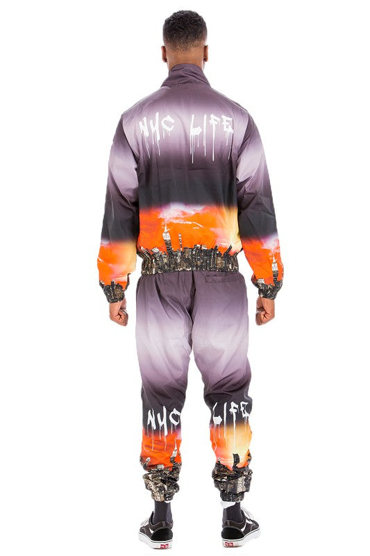 NYC LIFE LA LIFE PRINT WINDBREAK TRACK SUIT