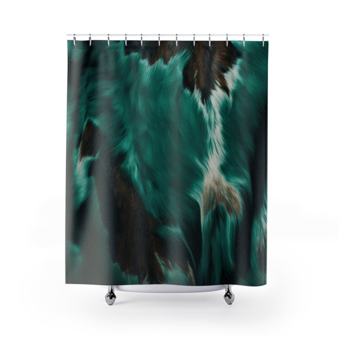 Turquoise/Brown Color Shower Curtains