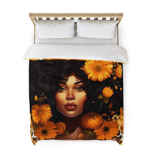 Sunflower Girl Duvet Cover