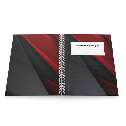 Black and Red -  Spiral Notebook