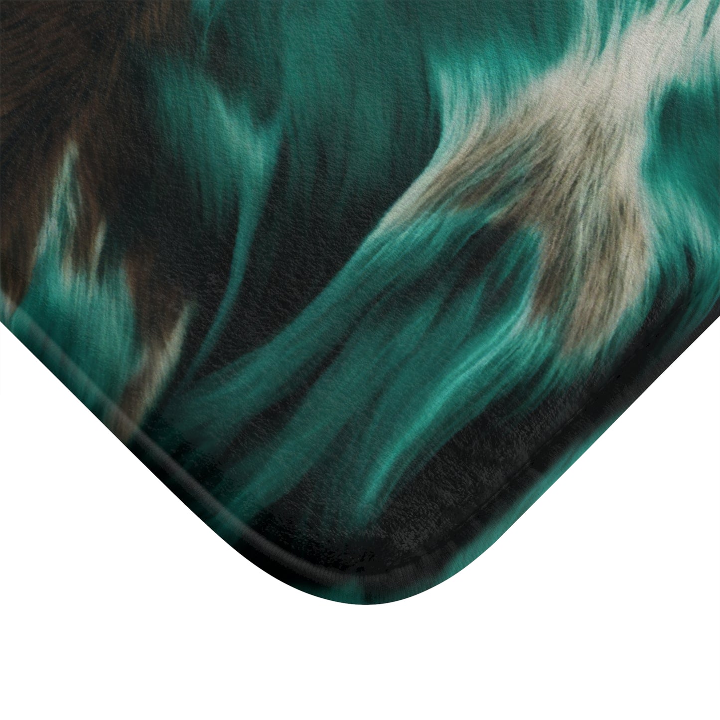 Turquoise/Black Color Bath Mat