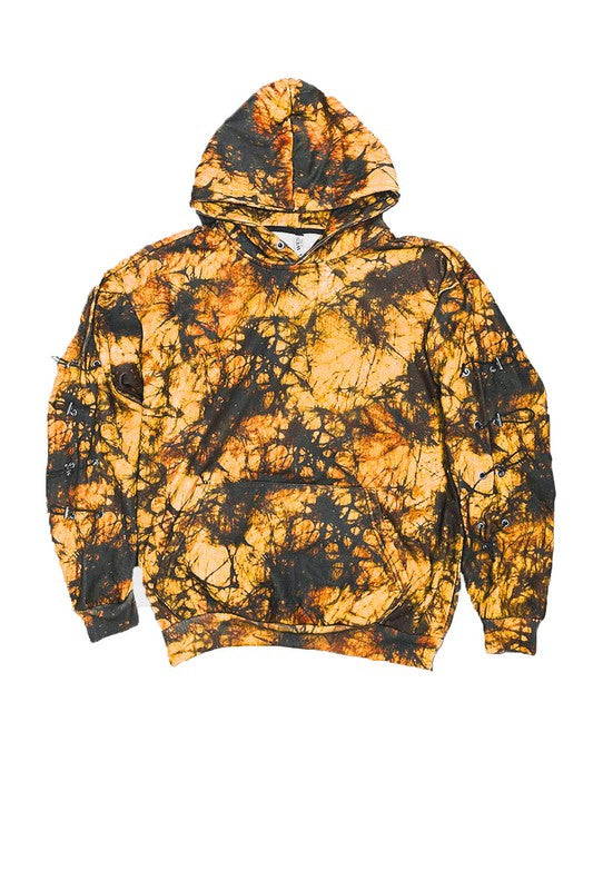 TYE DYE SLEEVE TOGGLE HOODIE AND SWEAT SET