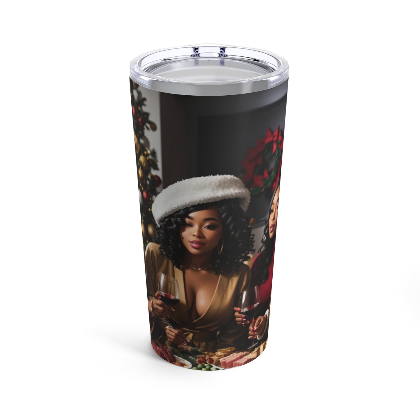 Lady and wine Eating Tumbler 20oz