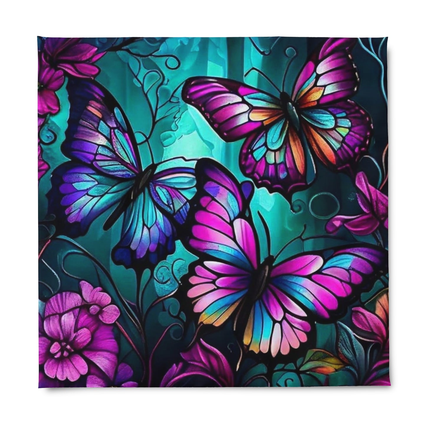 Butterfly Turquoise  Girl Duvet Cover