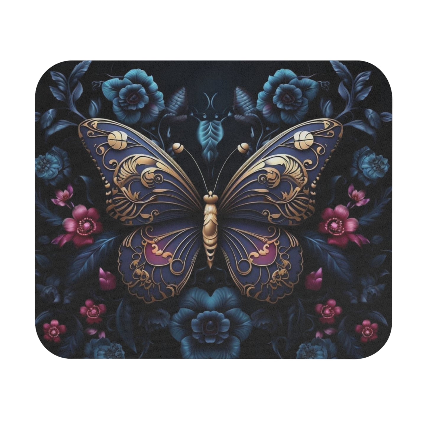 Black Butterfly Mouse Pad (Rectangle)