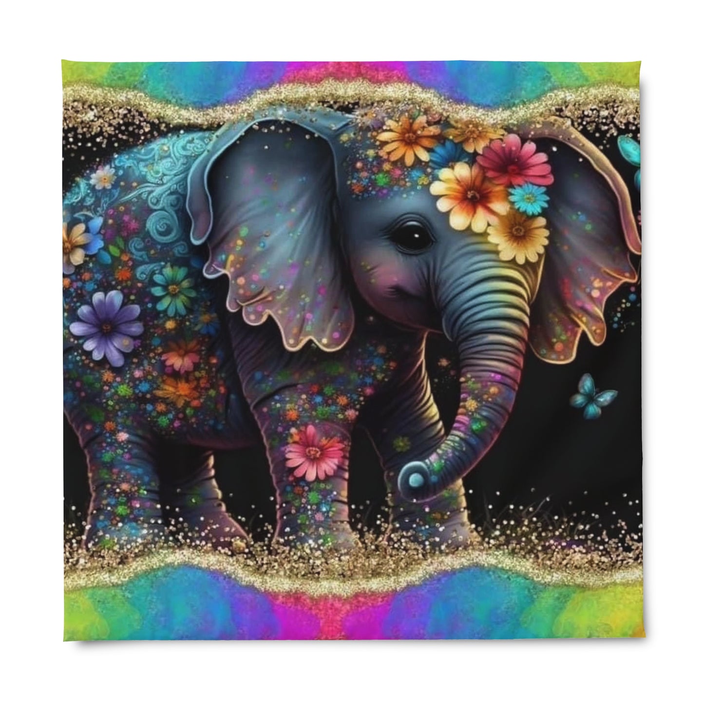 Colorful Elephant Duvet Cover