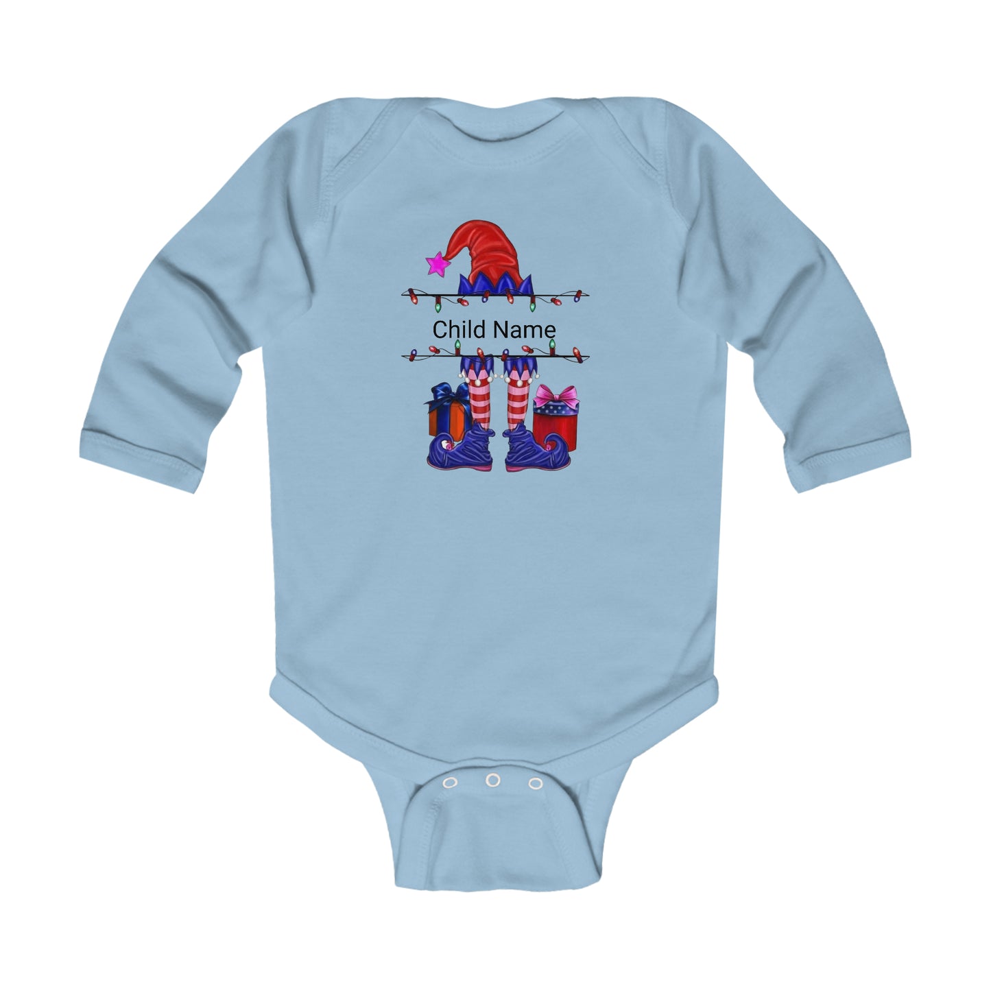 Blue Infant Long Bodysuit (Chirstmas)