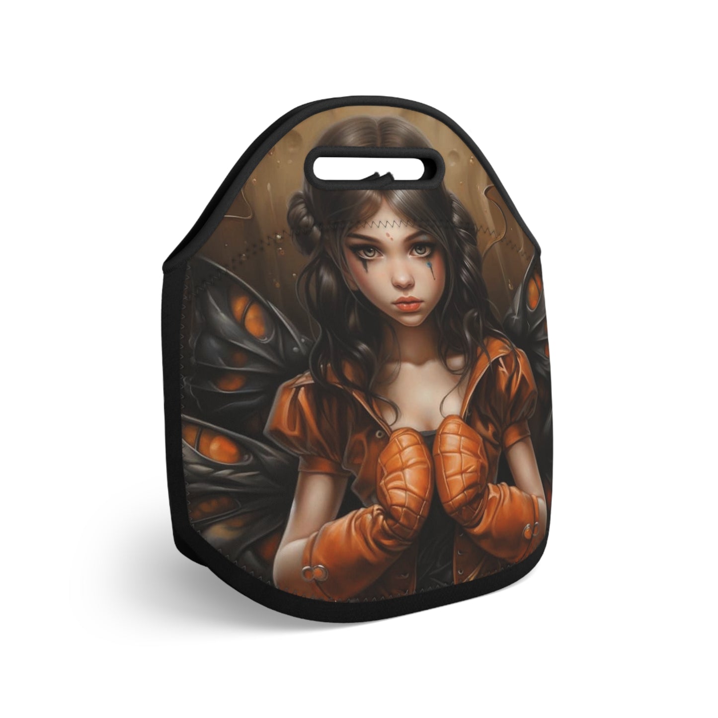 Orange Boxing Girl Lunch Bag