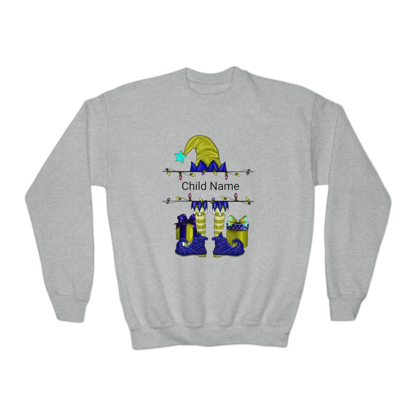 Elf Customized Name Youth Sweatshirt (Christmas)