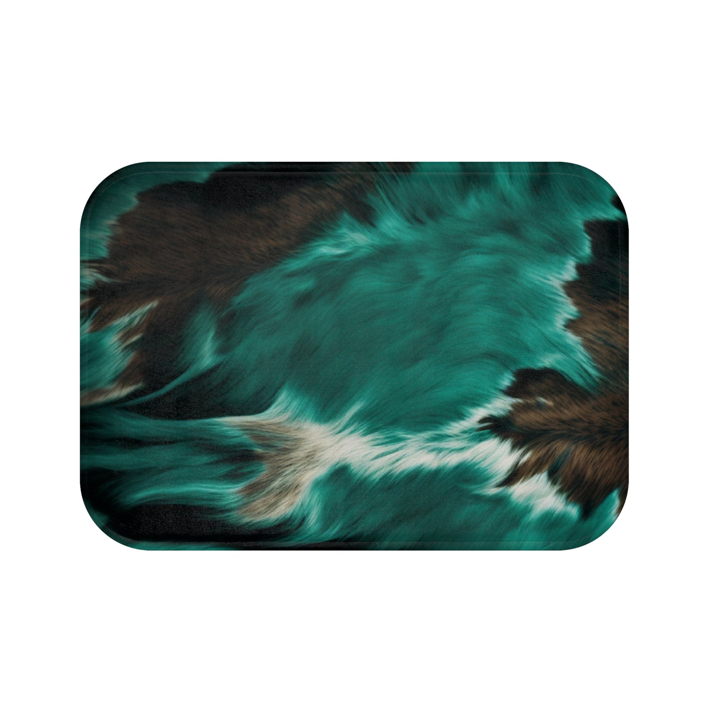 Turquoise/Black Color Bath Mat