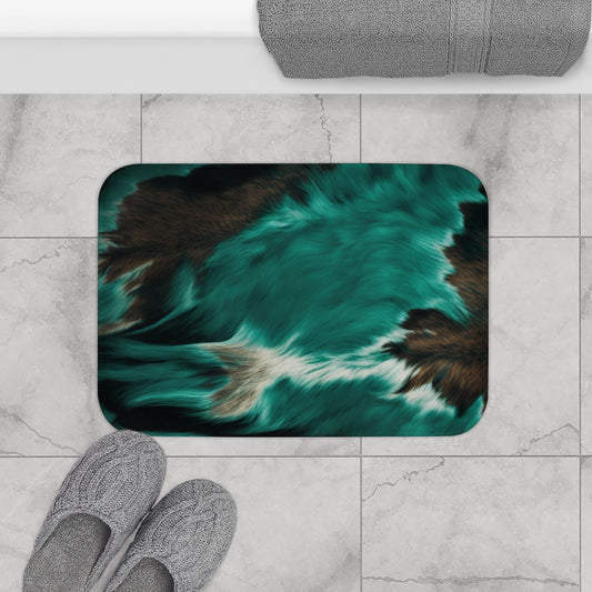 Turquoise/Black Color Bath Mat