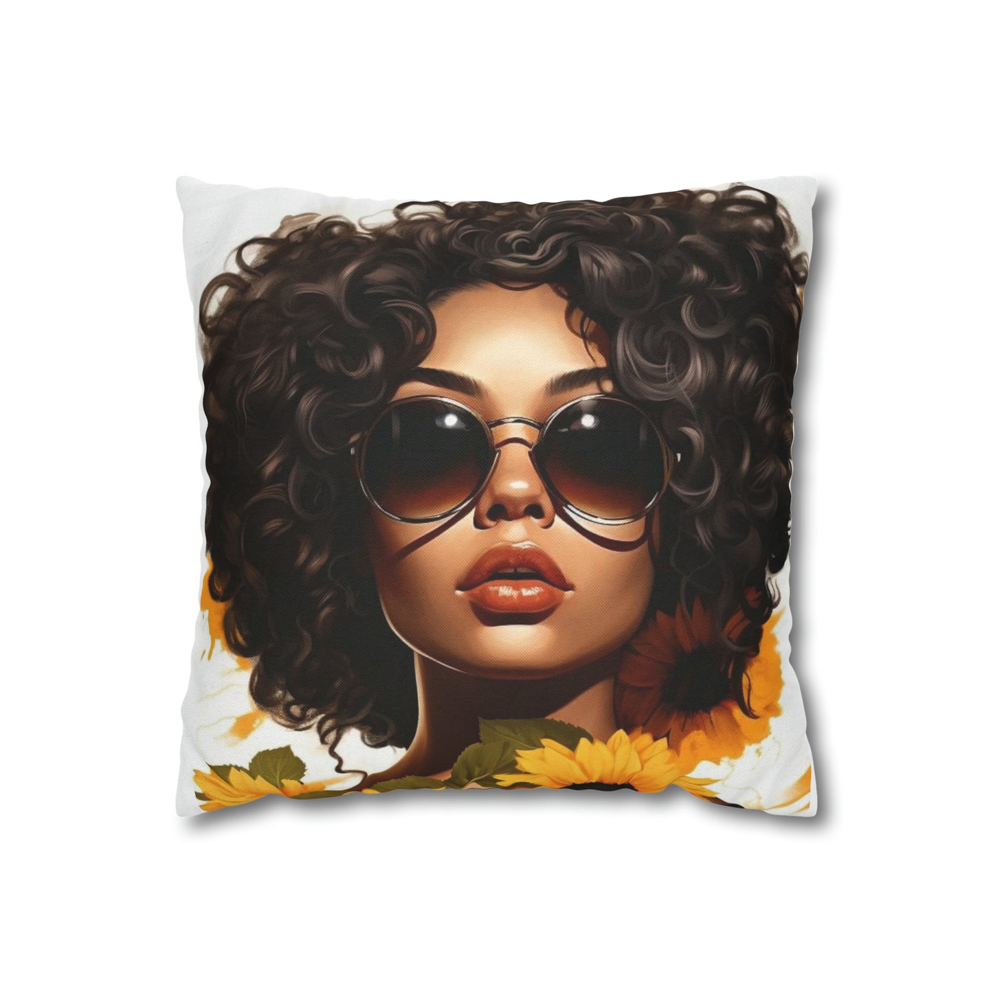 Sunflower Girl  Square Pillow Case