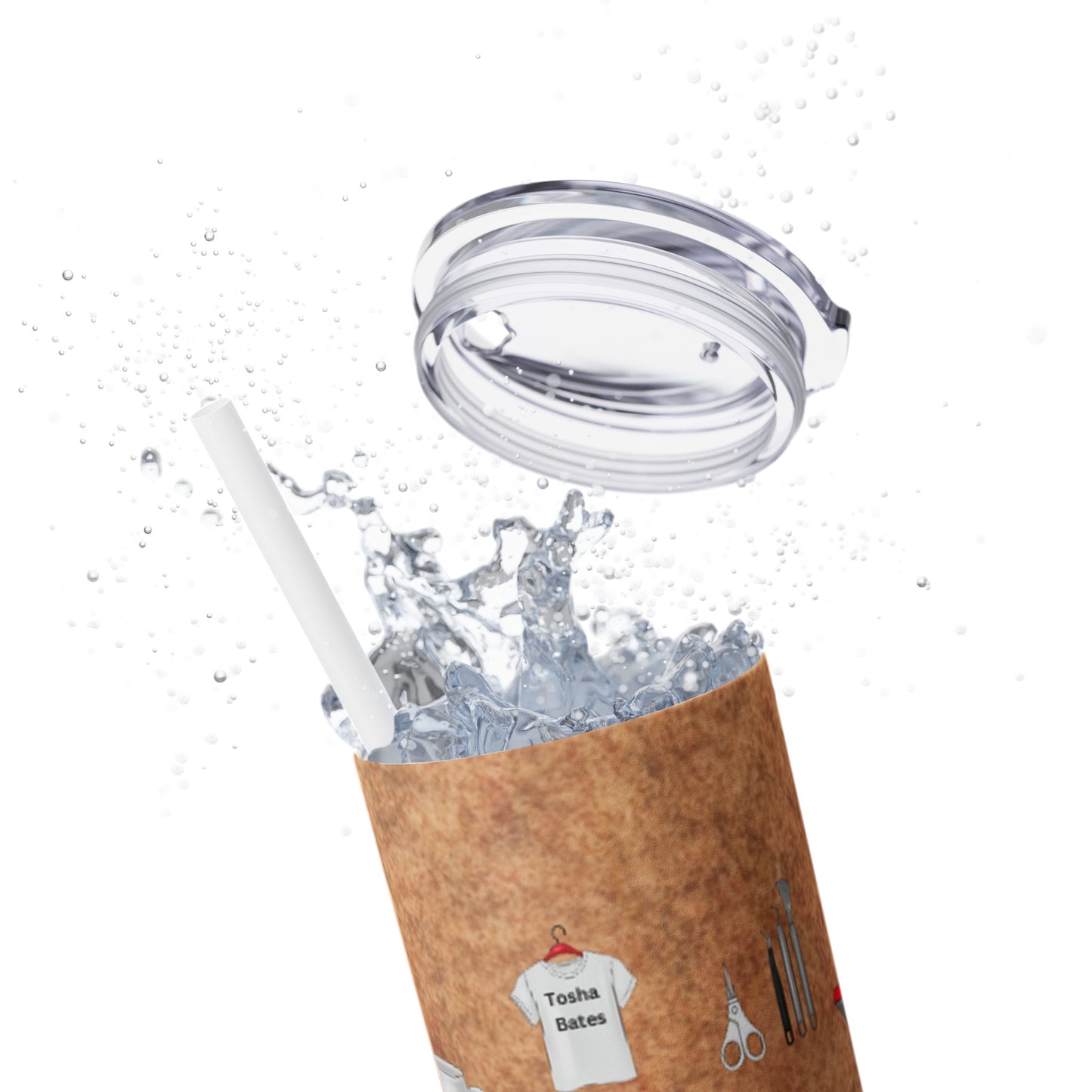 Customized Skinny Tumbler with Straw, 20oz