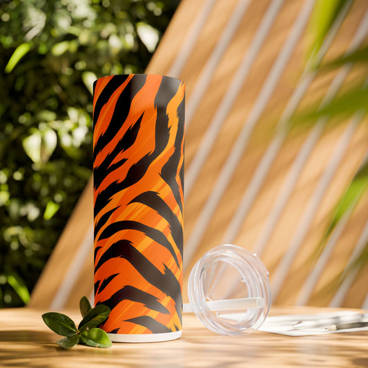 Animal Print Skinny Tumbler with Straw, 20oz