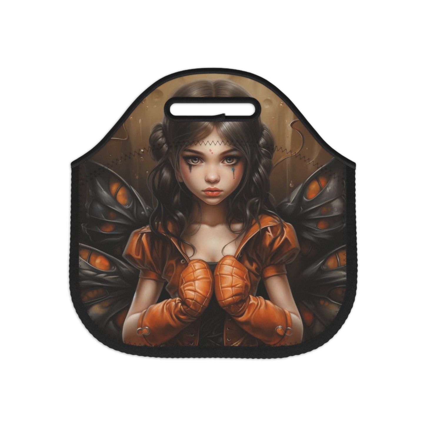 Orange Boxing Girl Lunch Bag