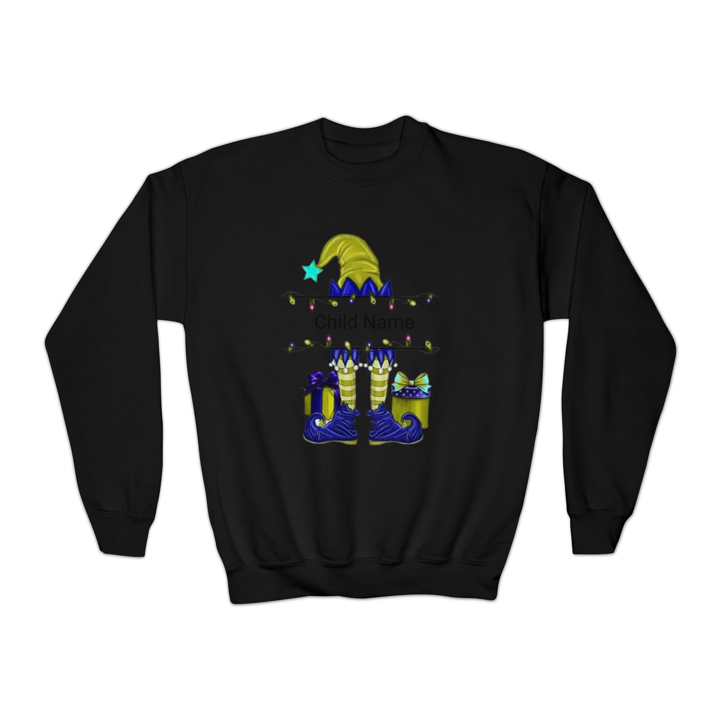 Elf Customized Name Youth Sweatshirt (Christmas)