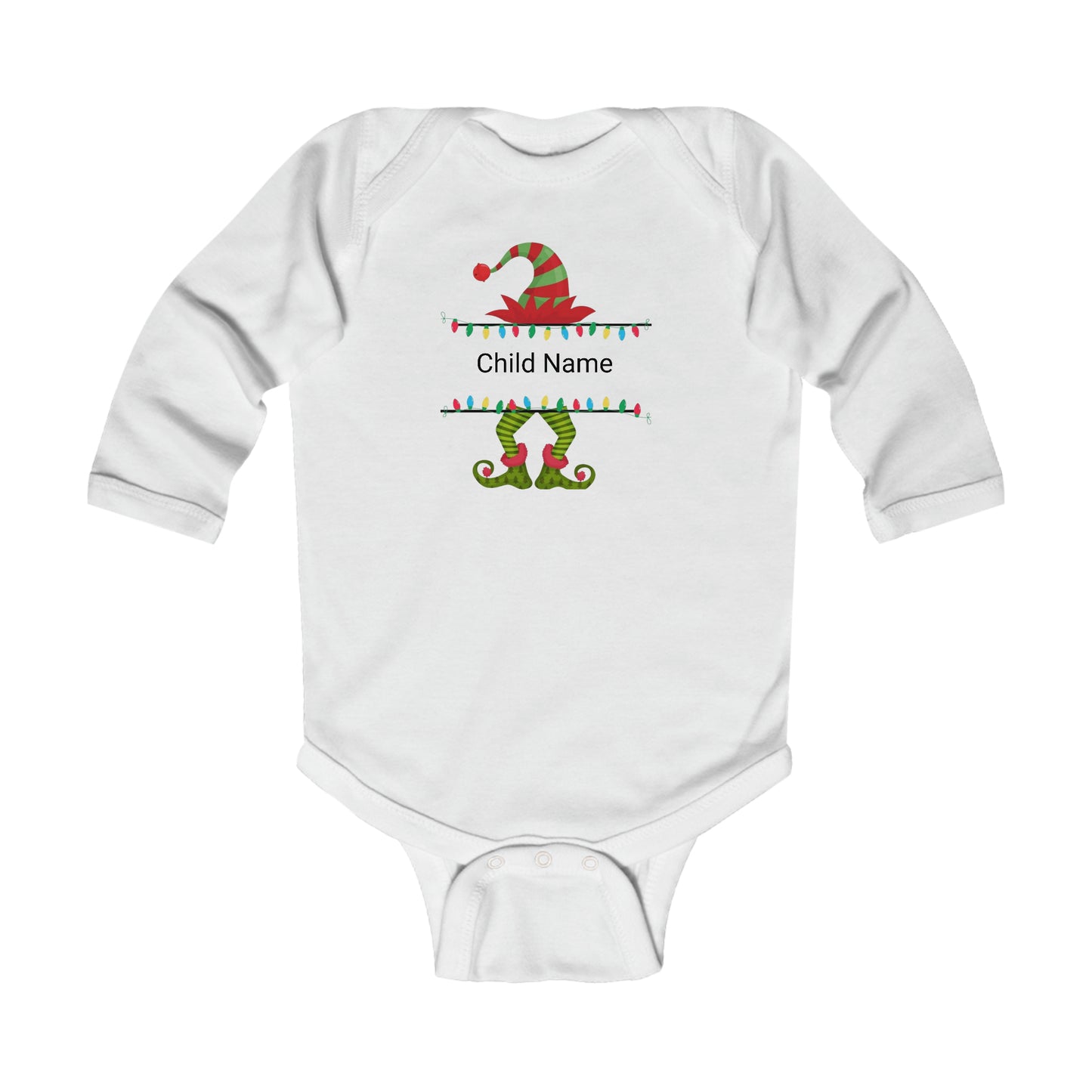 Green/Red Infant Long Bodysuit (Chirstmas)