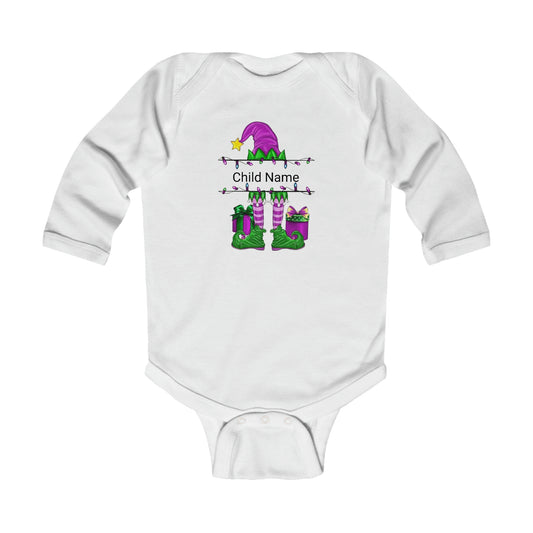 Purple Infant Long Bodysuit (Chirstmas)