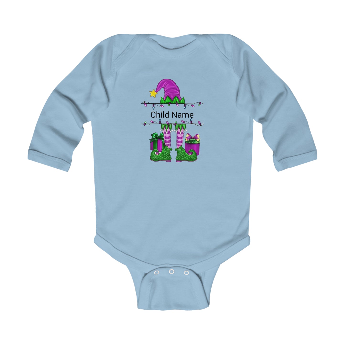 Purple Infant Long Bodysuit (Chirstmas)