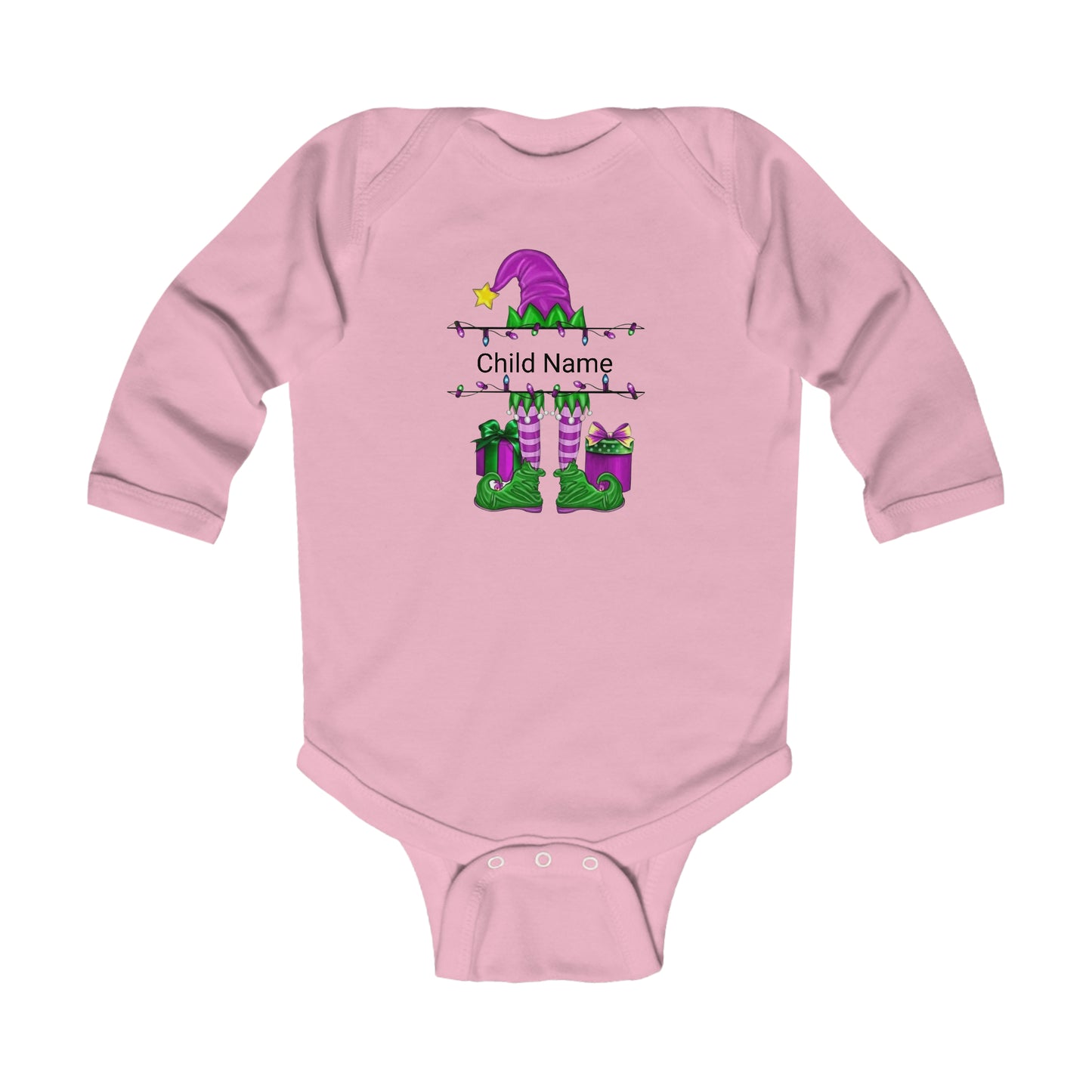 Purple Infant Long Bodysuit (Chirstmas)