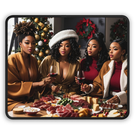 Ladies Wine eating Mouse Pad (christmas)