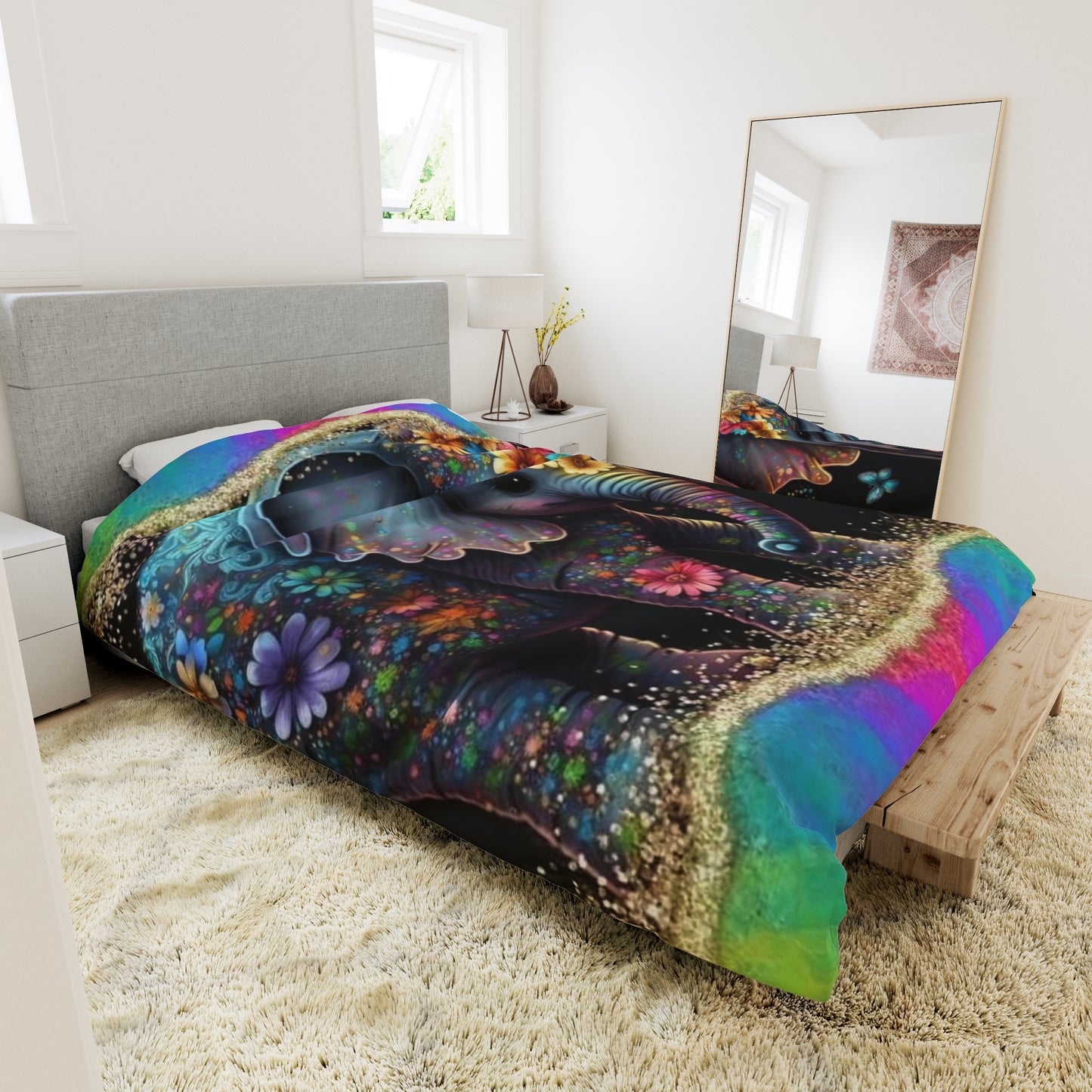 Colorful Elephant Duvet Cover