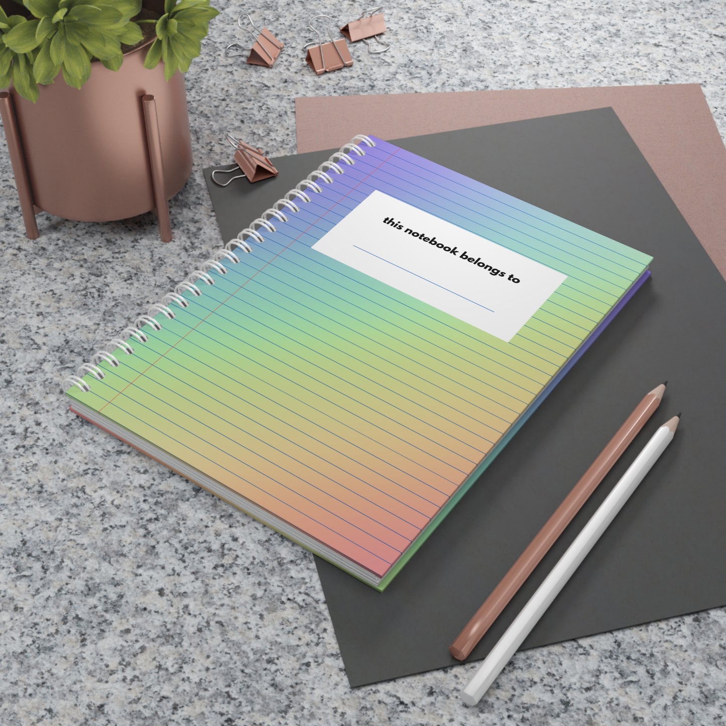 Colorful Rainbow Spiral Notebook