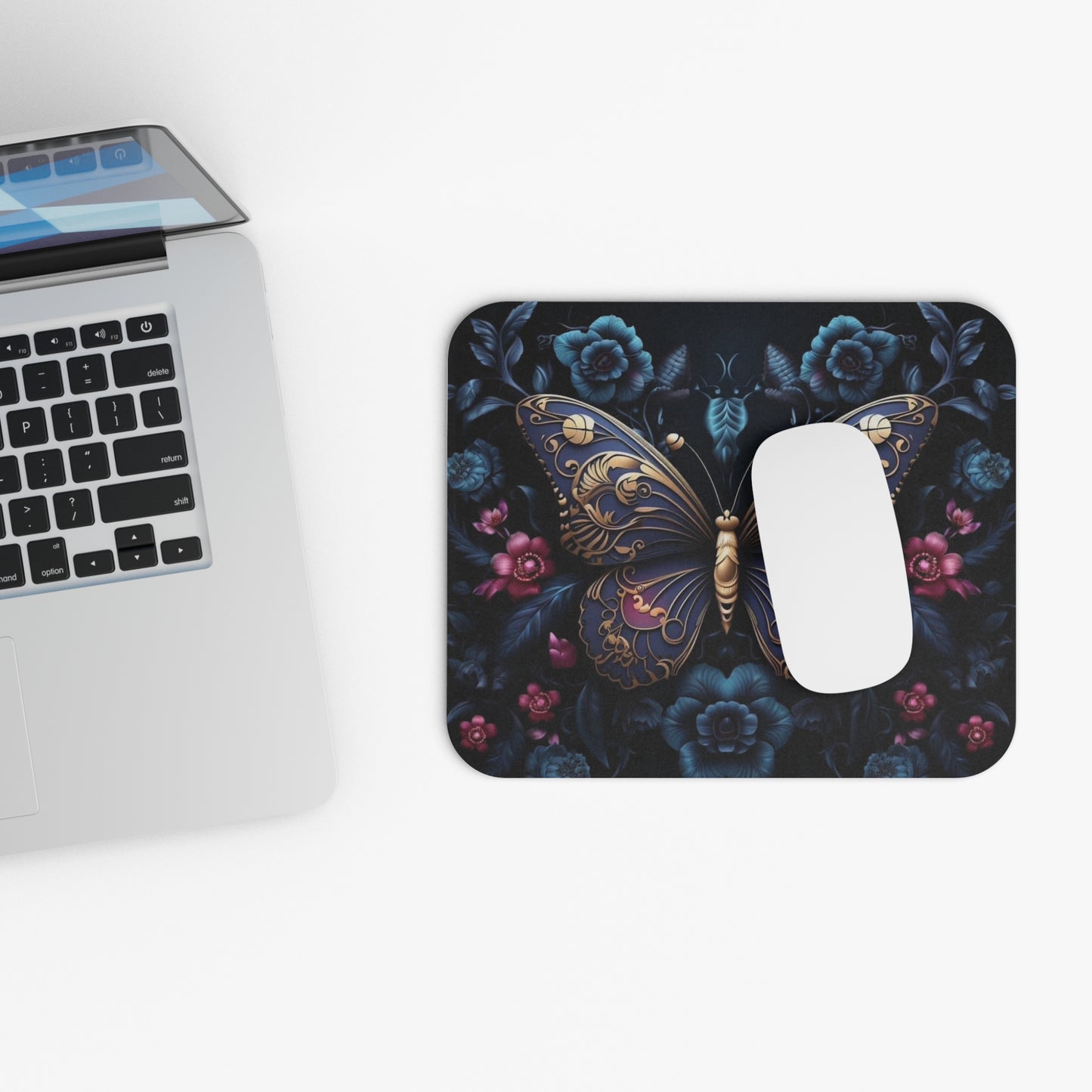 Black Butterfly Mouse Pad (Rectangle)