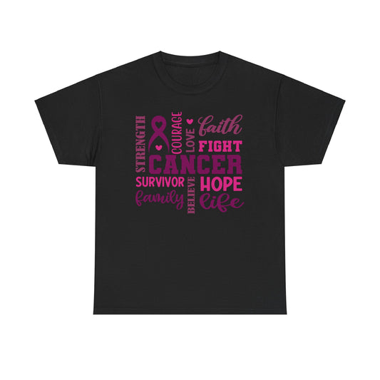 Ribbon Faith Cancer Cotton Tee