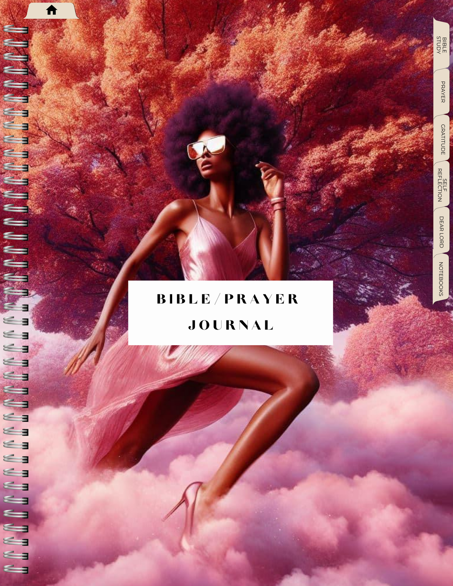 Pink Fog and lady Bible Study and Prayer Journal