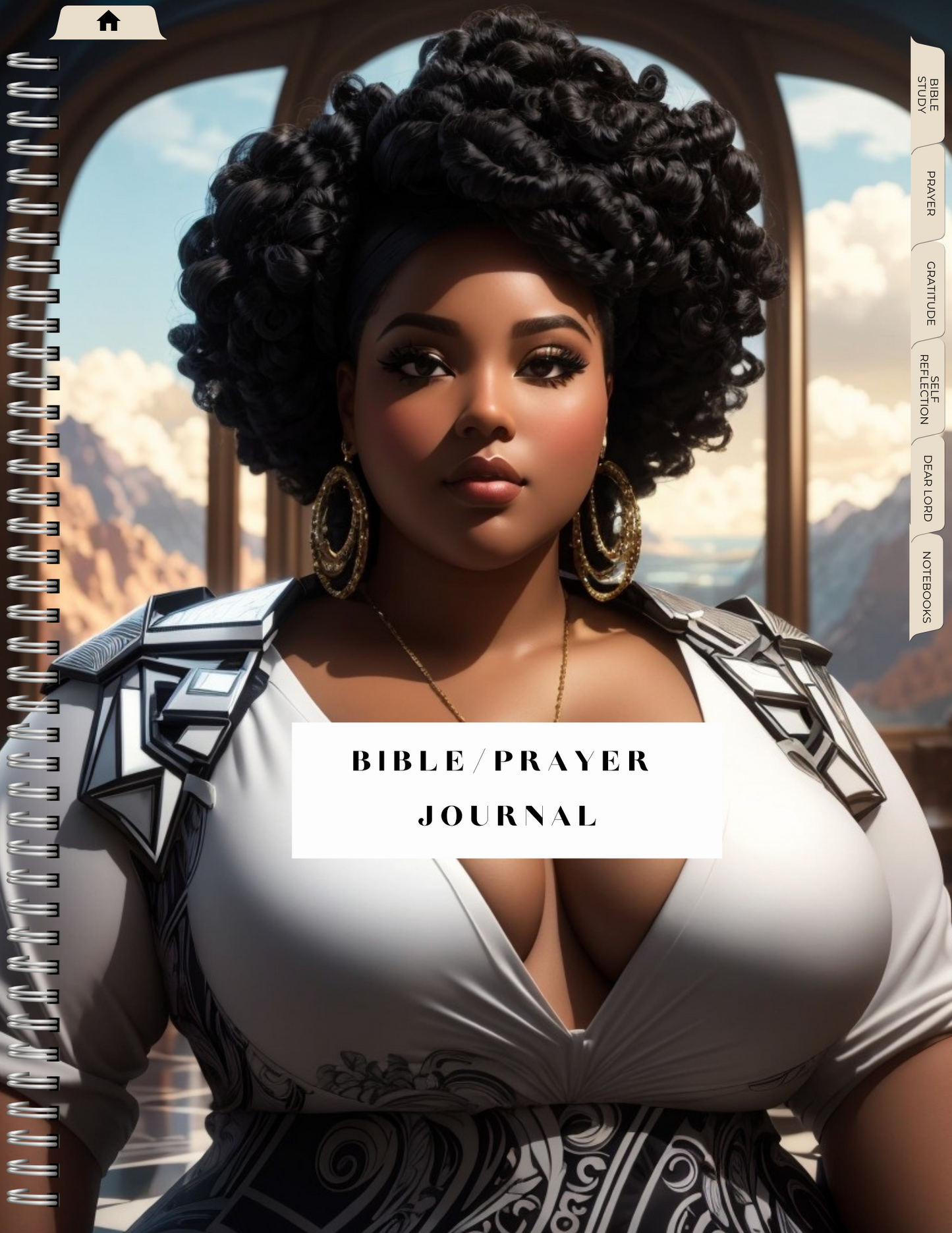 Afro Hair with Heavy Lady Bible Study and Prayer Journal