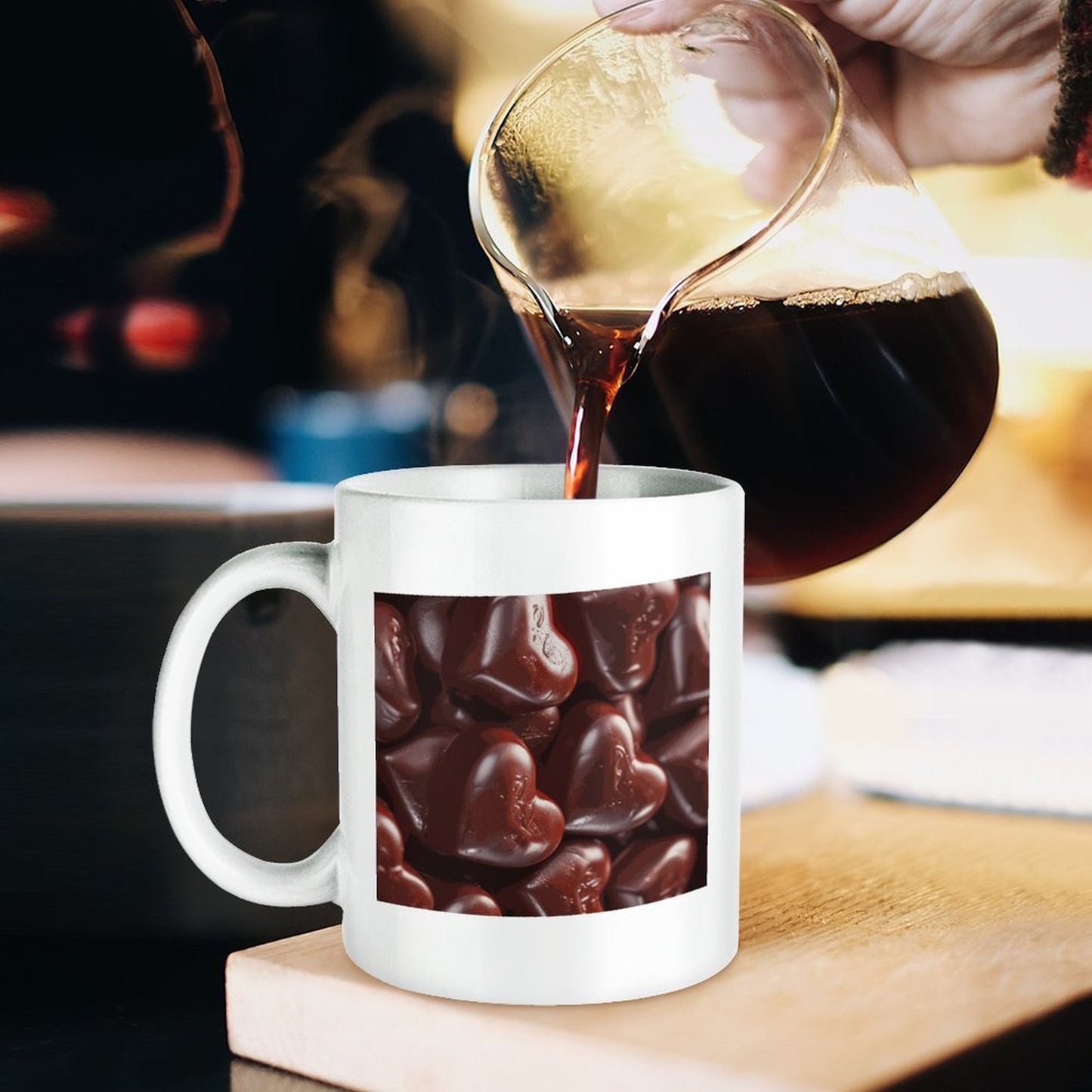 Chocolate White Mug Printing (Partial Printing)