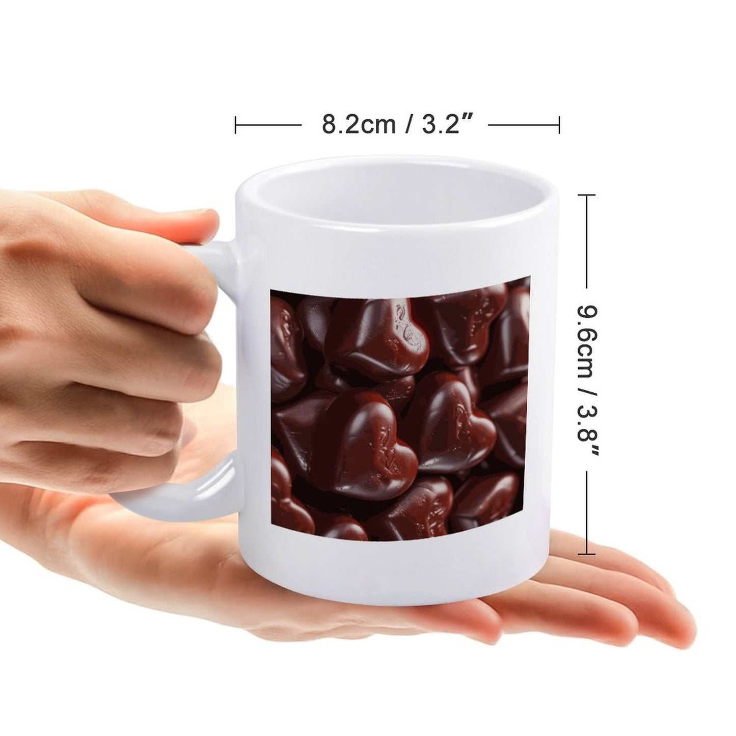 Chocolate White Mug Printing (Partial Printing)