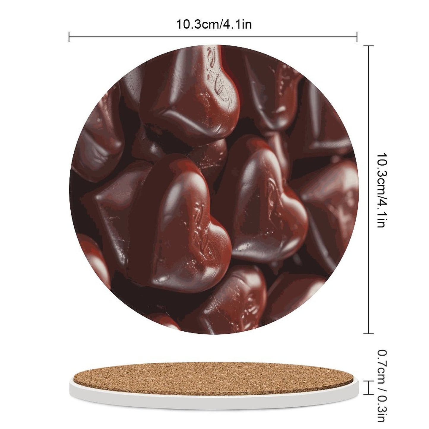 Chocolate Round Ceramic Coaster