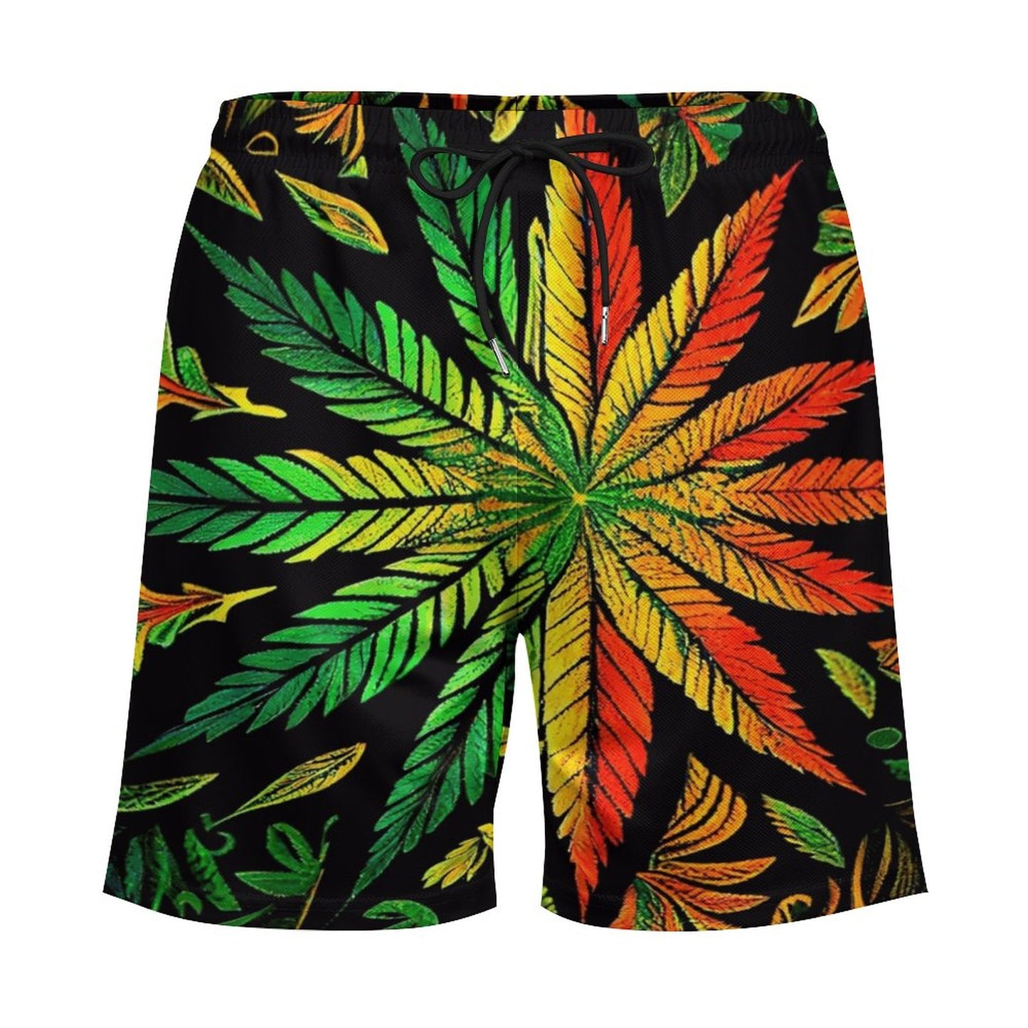 Colorful Flower Men's Beach Shorts with 4 Pockets