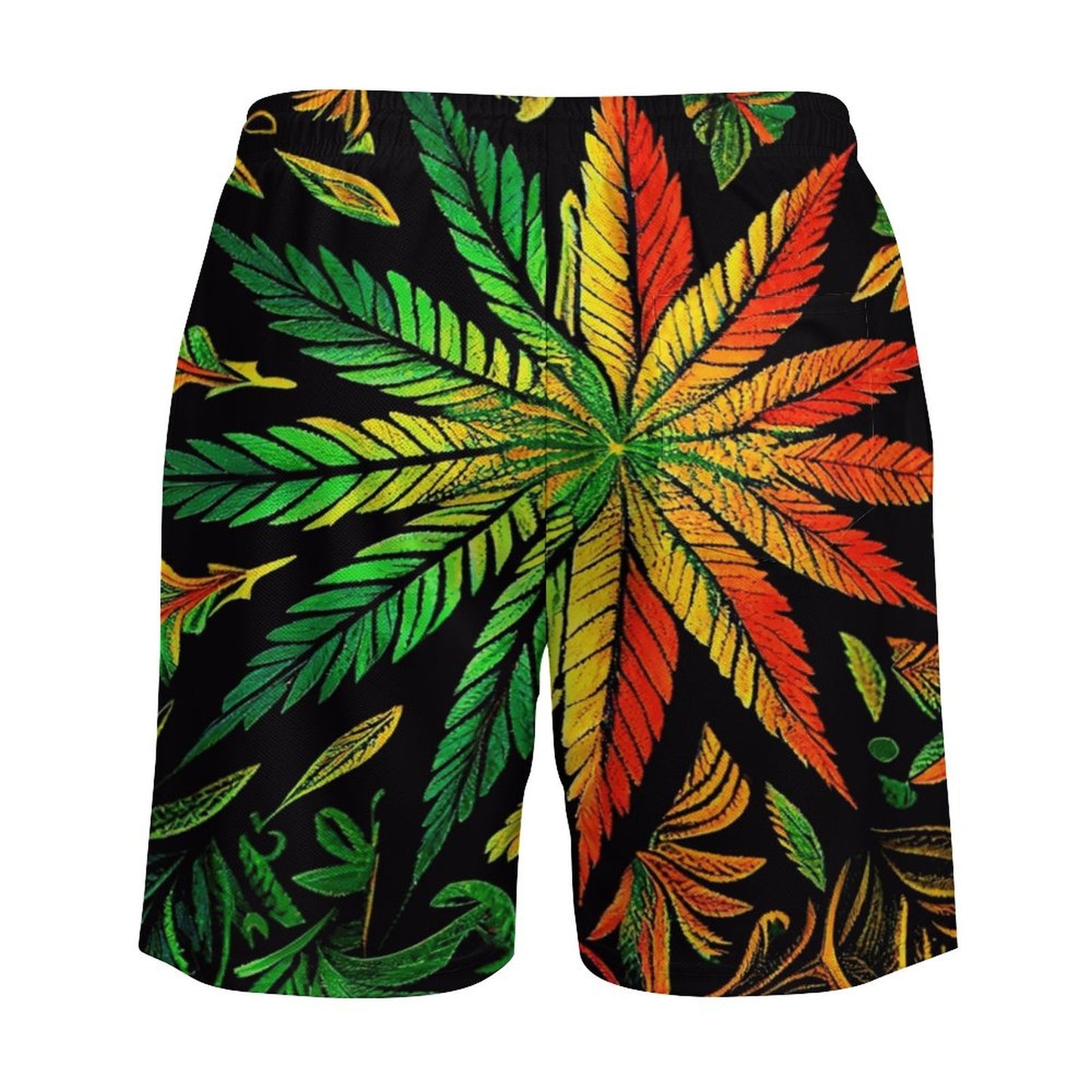 Colorful Flower Men's Beach Shorts with 4 Pockets