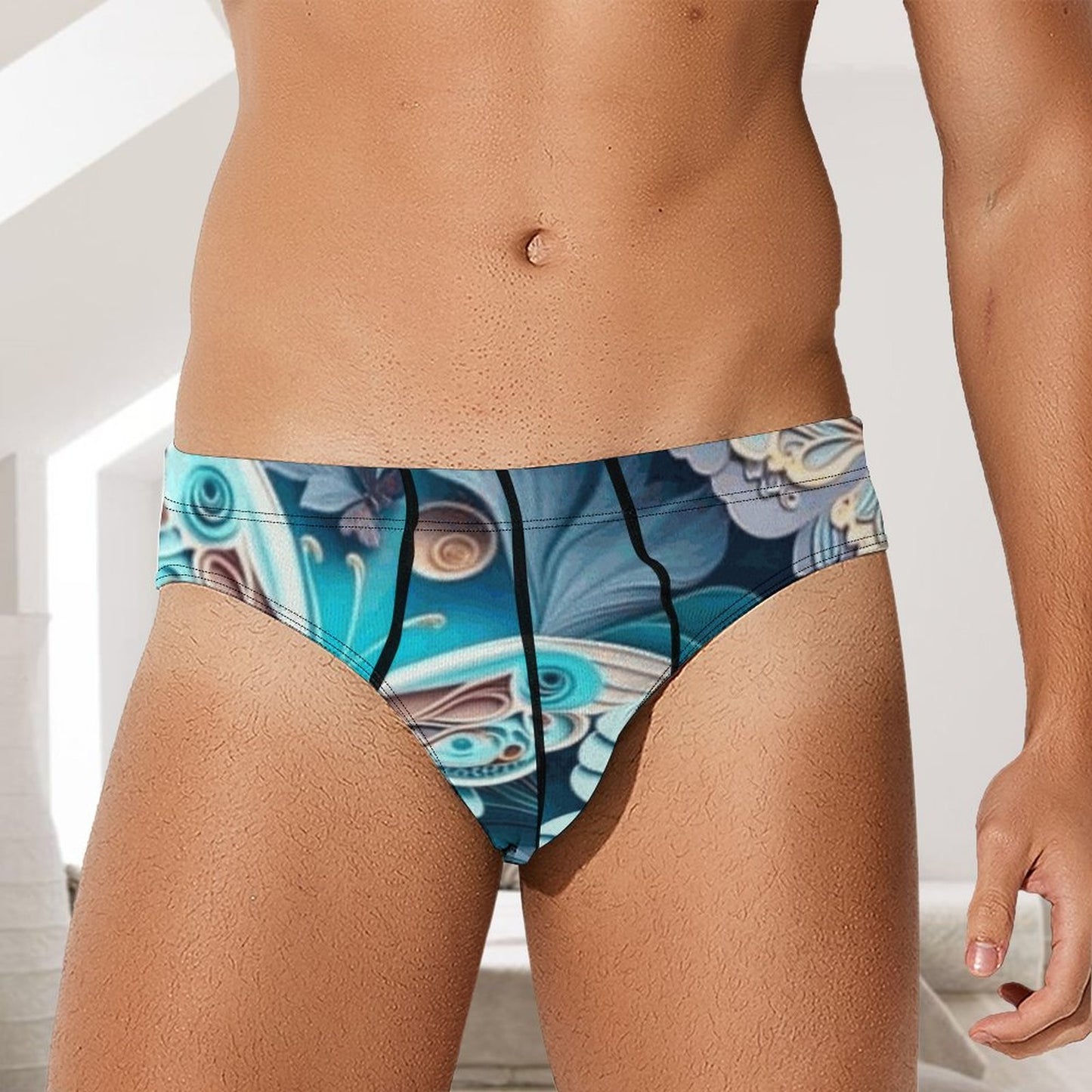 Blue Butterfly  Silk Men's Briefs