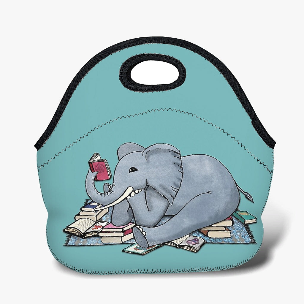 Elephant Reading Printed Reusable Shopping Eco Bag Durable Non-woven Tote Bag