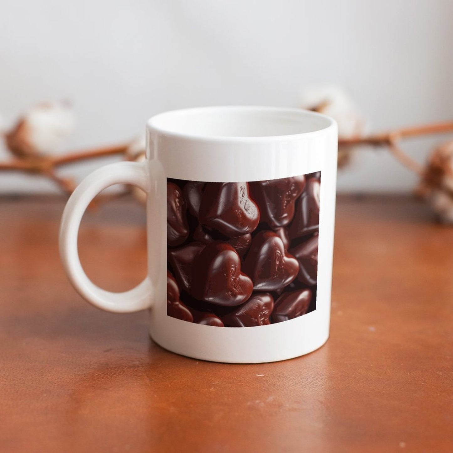 Chocolate White Mug Printing (Partial Printing)