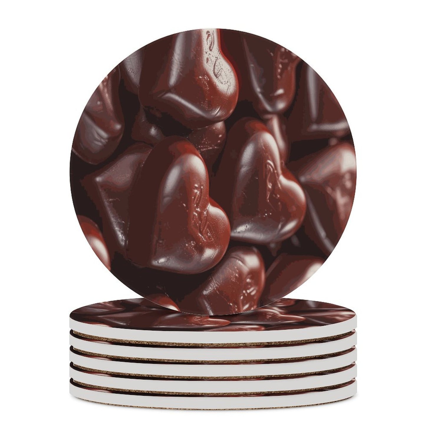 Chocolate Round Ceramic Coaster