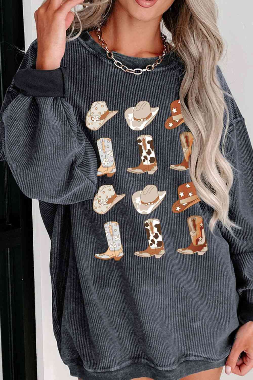 Cowboy Hat & Boot Graphic Sweatshirt