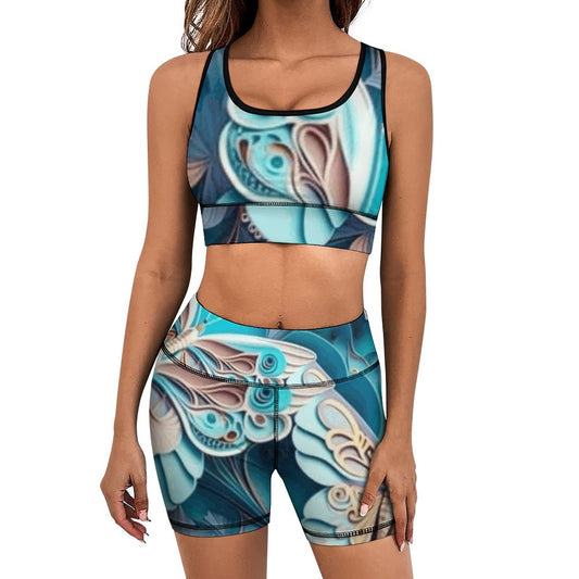 Blue Butterfly Workout Yoga Set