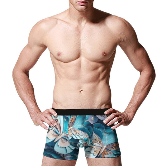 Blue Butterfly Boxer Briefs