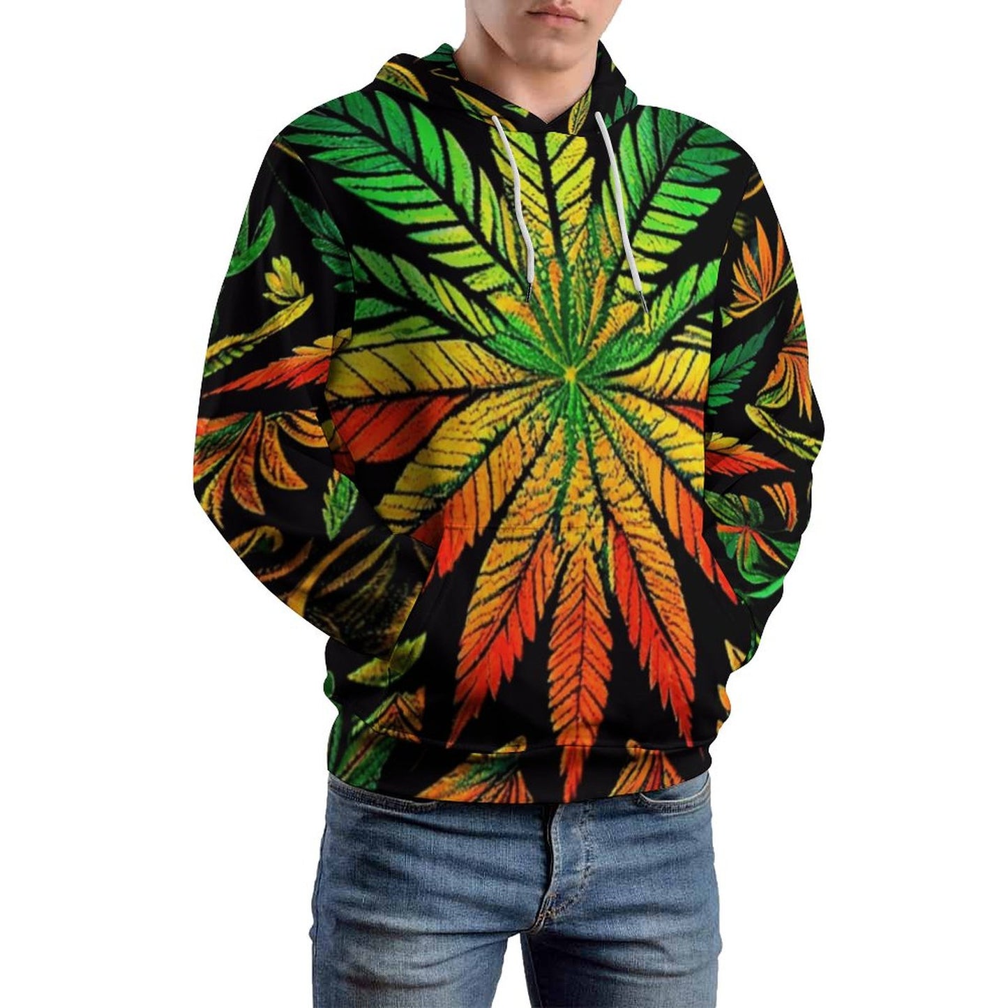 Colorful Flower Hoodie with Double-layer Cap