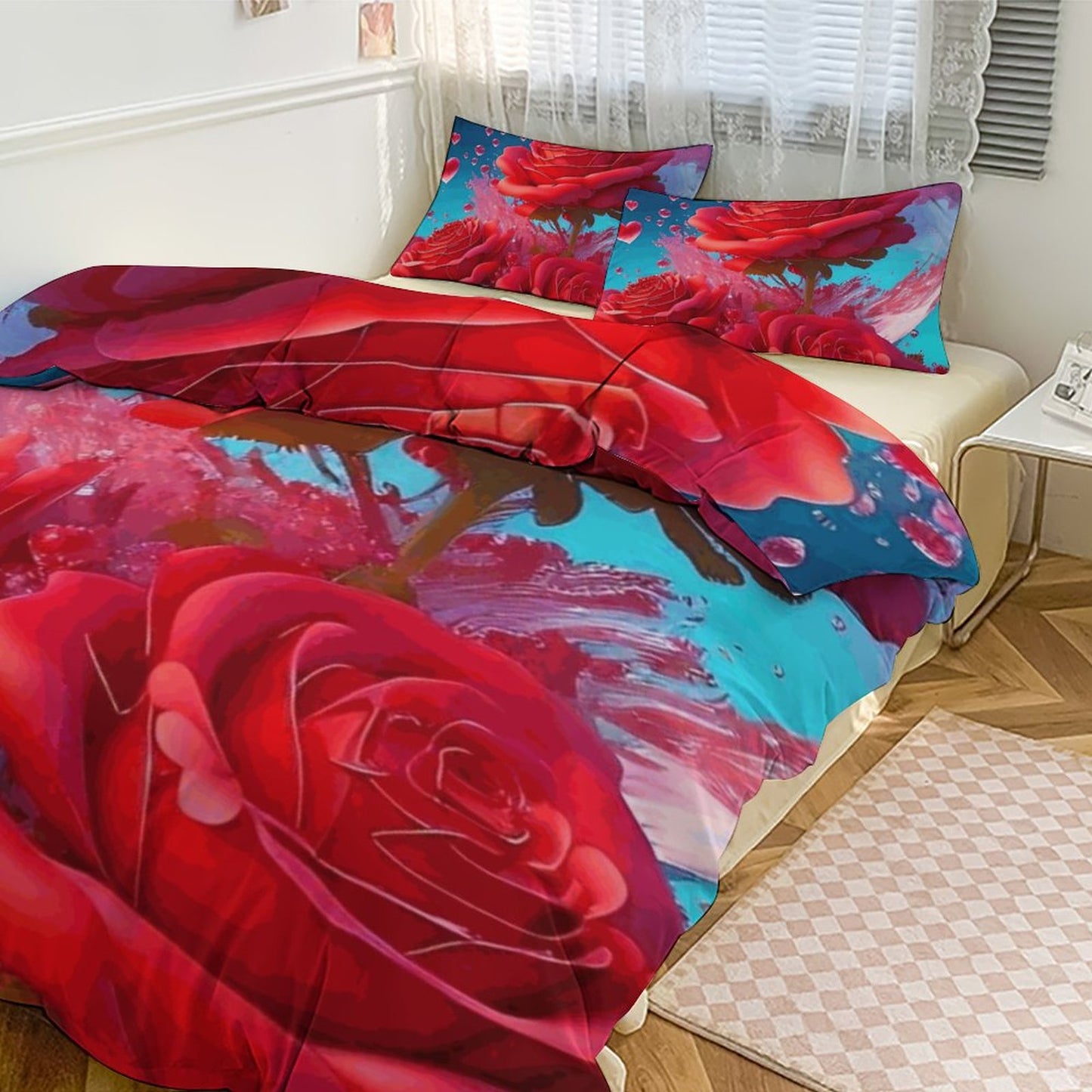 3-Piece Bedding Set-86"×70"/ 218×177cm (Dual-sidede Printing)