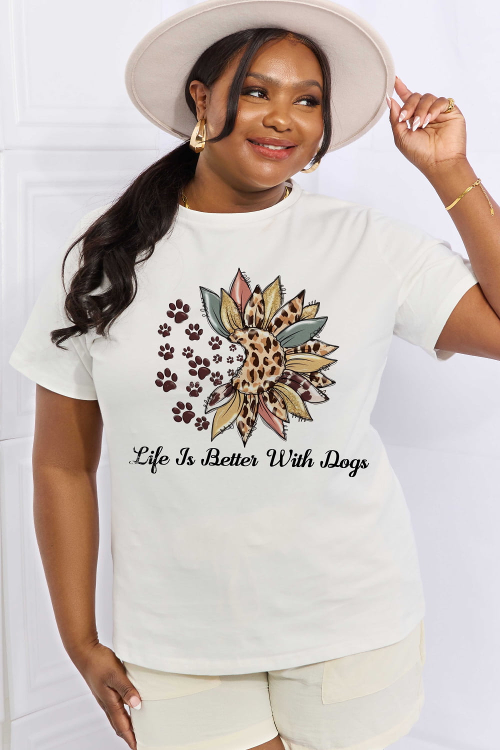 Simply Love Full Size LIFE IS BETTER WITH Graphic Cotton Tee