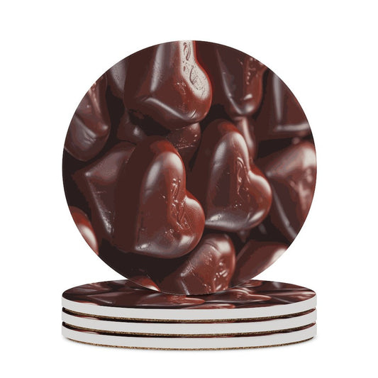 Chocolate Round Ceramic Coaster