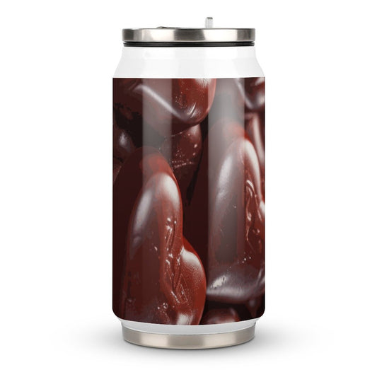 Chocolate Stainless Steel Tumbler with Straw (All-Over Printing)